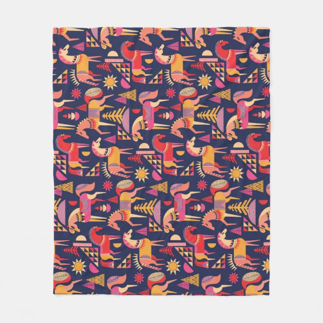 Cobertor De Velo Cavalos escandinavos: Design decorativa sem costur (Frente)