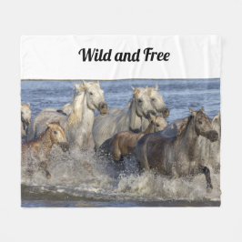 Cobertor De Velo Cavalos galopando na água