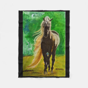 Cobertor De Velo Cavalos Negros Vermelhos Cavalos Cavalos Andando C