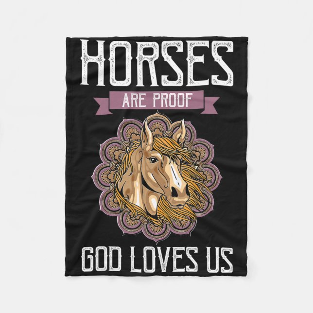 Cobertor De Velo Cavalos são prova de que Deus nos ama - Equestrian (Frente)
