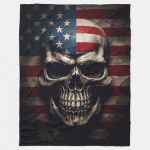 Cobertor De Velo Caveira da Bandeira Americana