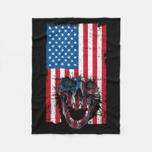 Cobertor De Velo Caveira de Açúcar Bandeira Americana Vintage Dia d