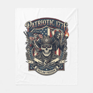Cobertor De Velo Caveira de Xerife Fora da Lei Patriota Escuro Patr