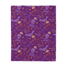 Caveira e Ossos Cruzados de Halloween Roxo