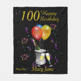 Cobertor De Velo Celebração de 100º aniversário Dourada