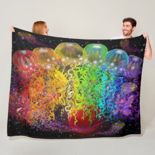 Cobertor De Velo Celebração de Pixies Espaciais Fleece Blanket