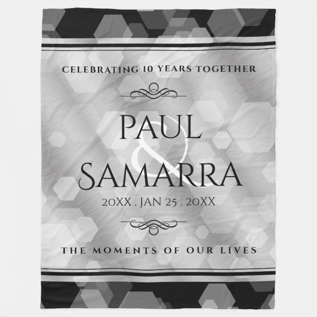 Cobertor De Velo Celebração do Aniversário de Casamento de 10 Tin (Frente)