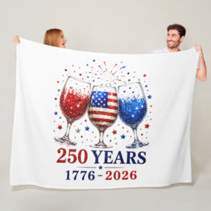 Cobertor De Velo Celebração do Copo de Vinho Patriótico de 250 Anos