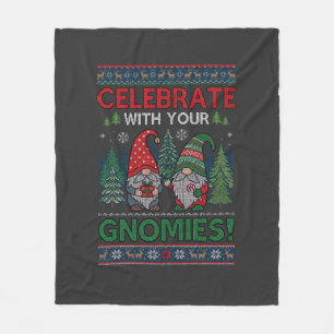 Cobertor De Velo Celebre Gnomies Natal Gnomos Árvores Rena