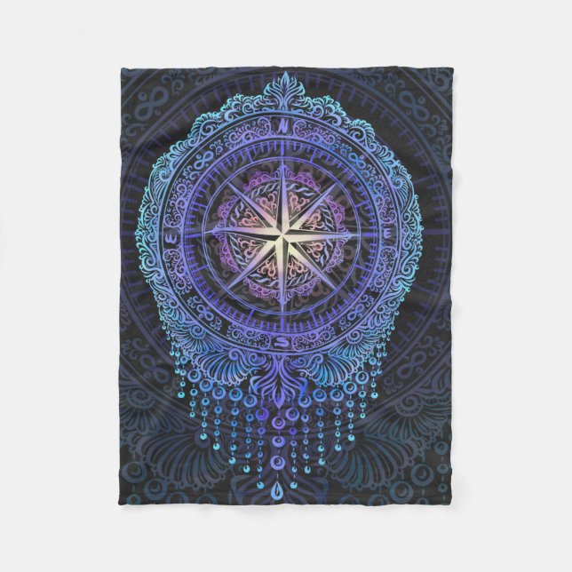Cobertor De Velo Celestial Compass Mandala (Frente)