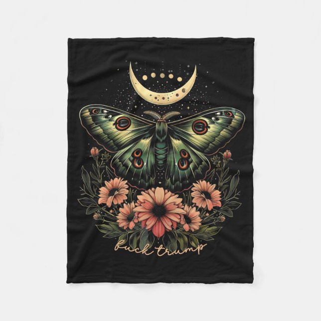 Cobertor De Velo Celestial Luna Moth Sutil Anti Trump (Frente)