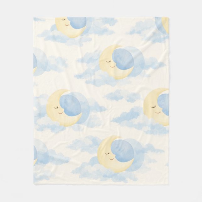 Cobertor De Velo Celestial Moon Baby Fleece Blanket Soft Nursery (Frente)