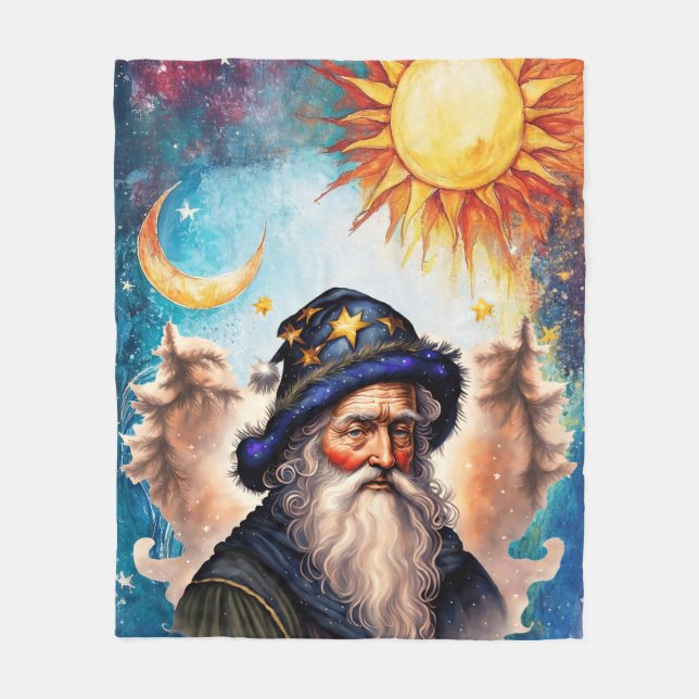 Cobertor De Velo Celestial Wizard Sun e Lua (Frente)