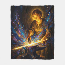 Cobertor De Velo Celtic Blacksmith Goddess Forging Sword Fantasy Ar