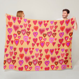 Cobertor De Velo Cem corações Fleece Blanket