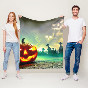 Cobertor De Velo Cemitério de Feliz Halloween de SlipperyJoe c