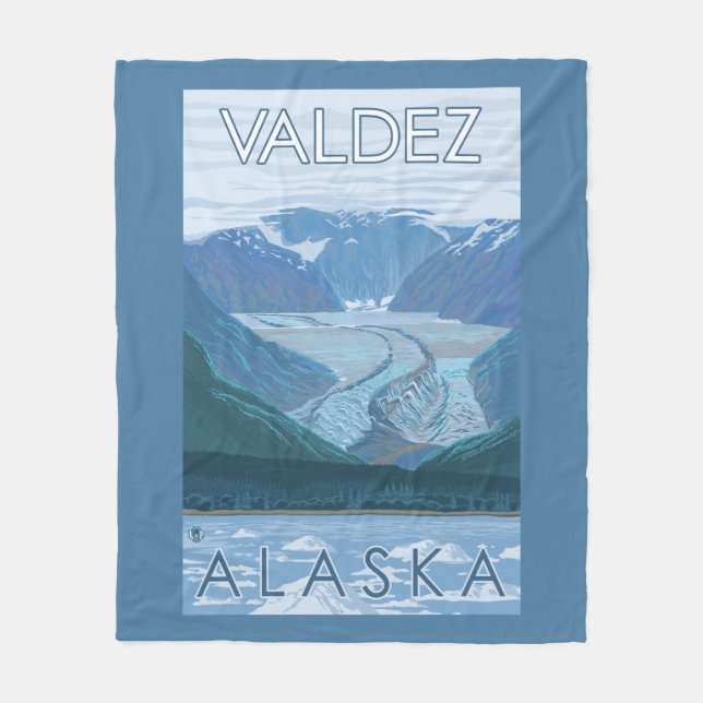 Cobertor De Velo Cena da geleira - Valdez, Alaska (Frente)