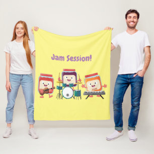 Cobertor De Velo Cena de jam session fofa de desenho animado humor
