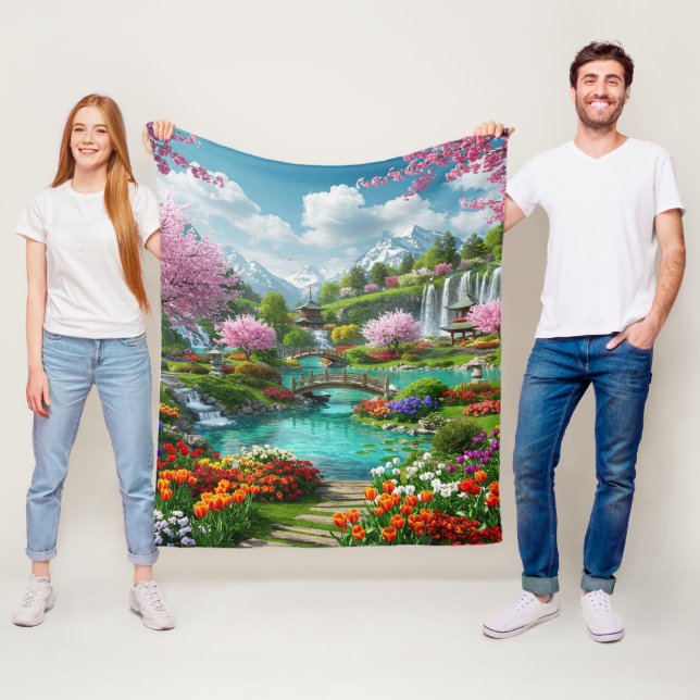 Cobertor De Velo Cena de Jardim Japonês de Fantasia Revolta (In Situ)