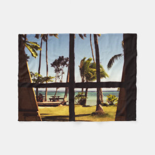 Cobertor De Velo Cena de praia de Fiji tropical fbcn