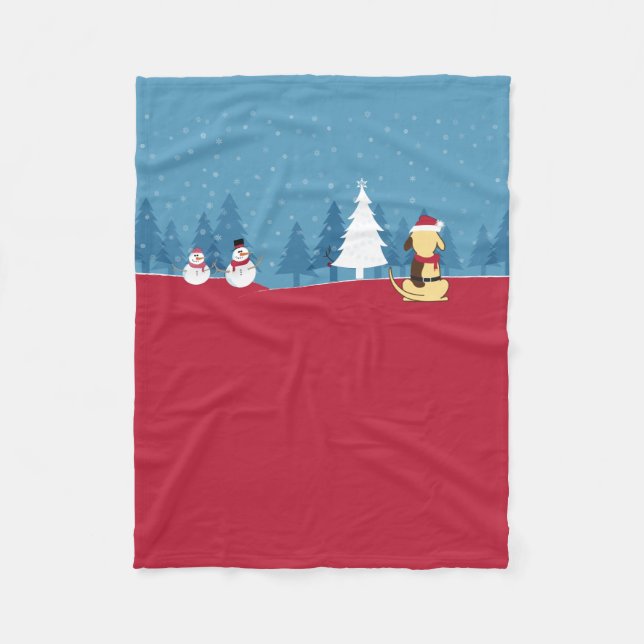 Cobertor De Velo Cena gorda da cobertura do Natal do cão (Frente)