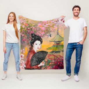 Cobertor De Velo Cena Japonesa Com Mulher