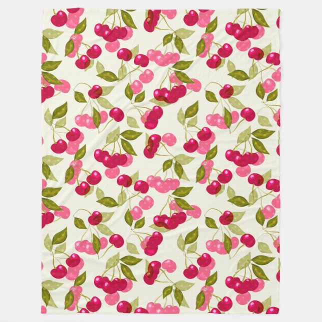 Cobertor De Velo Cereja vermelha-lima. (Frente)