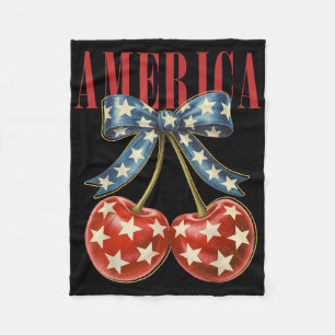Cobertor De Velo Cerejas América Bandeira Americana 4 De Julho Cere