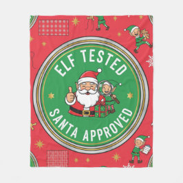 Cobertor De Velo Certified Elf Tested Santa Approved Vintage X-mas