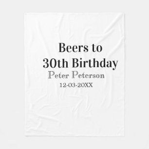 Cobertor De Velo Cervejas para 30º aniversário nome data homem eleg