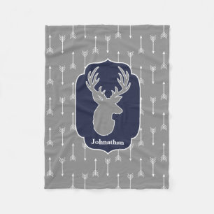 Cobertor De Velo Cervos cinzentos modernos rústicos & setas brancas