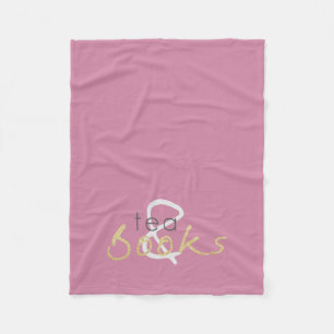 Cobertor De Velo Chá e Livros Dourados Fleece Blanket