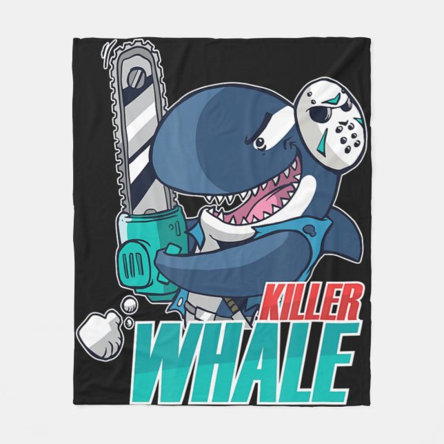 Cobertor De Velo Chainsaw Killer Whale Costume Fun Orca Halloween  (Frente)