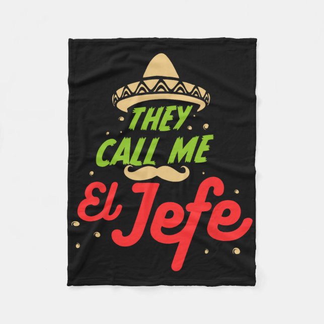 Cobertor De Velo Chamam-Me El Jefe - Empregador Cinco De Mayo Gift (Frente)