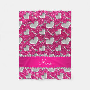 Cobertor De Velo Chame as teclas de corações prateadas neon hot ros