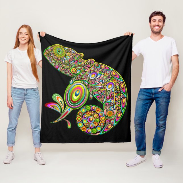 Cobertor De Velo Chameleon Psychedelic Fantasy (In Situ)