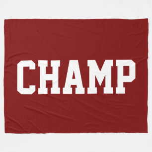 Cobertor De Velo CHAMP Atlético Texto Branco em Vermelho Intenso e