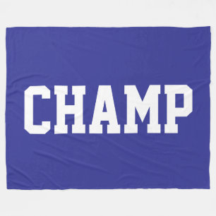 Cobertor De Velo CHAMP Divertido Atletismo Texto Branco Em Azul Pro