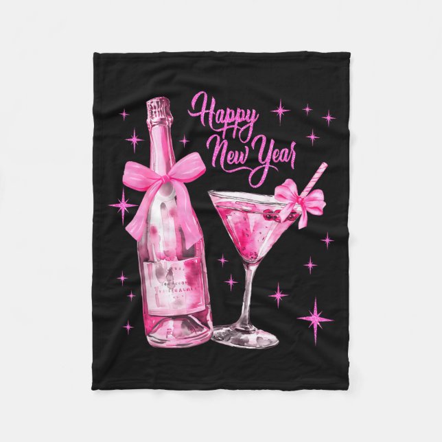 Cobertor De Velo Champagne Swea Martini Coquette Happy New Year Par (Frente)