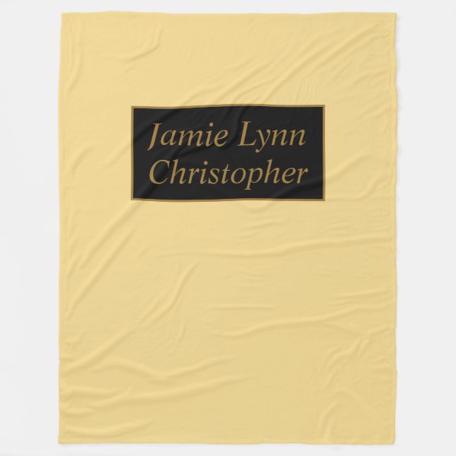 Cobertor De Velo Champanhe com nomes de Casais Dourados (Frente)
