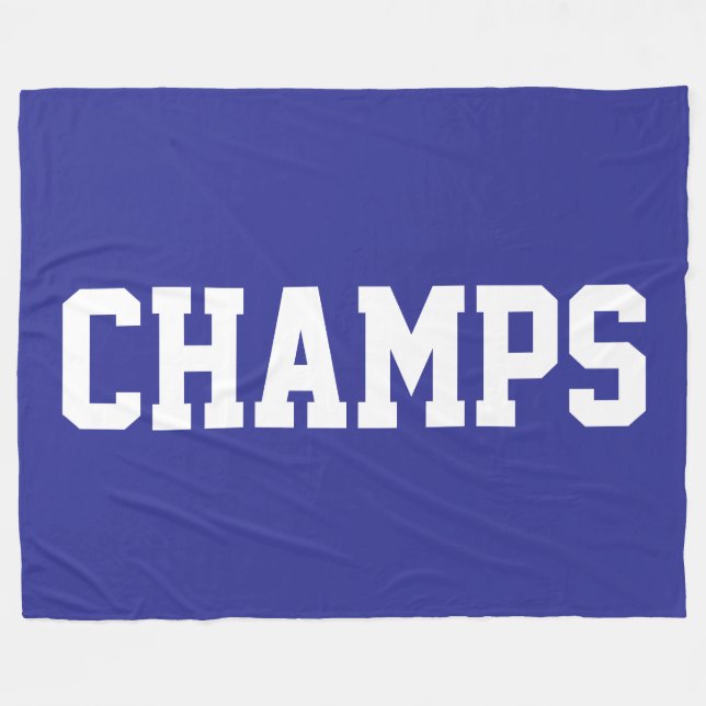 Cobertor De Velo CHAMPS Texto Branco Atlético em Azul Profundo (Frente (Horizontal))