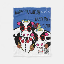 Cobertor De Velo Chanukah Moo Year Fleece Blanket