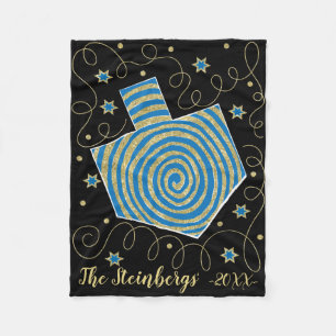 Cobertor De Velo Chanukah Spin Fleece Blanket/Pequeno