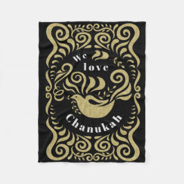 Cobertor De Velo Chanukah Stencil Fleece Blanket