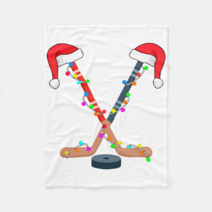 Cobertor De Velo Chapéu de Papai Noel de Hockey Luzes de Natal Espo