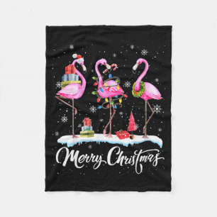 Cobertor De Velo Chapéu Feliz Natal Santa Flamingo Luz Natal