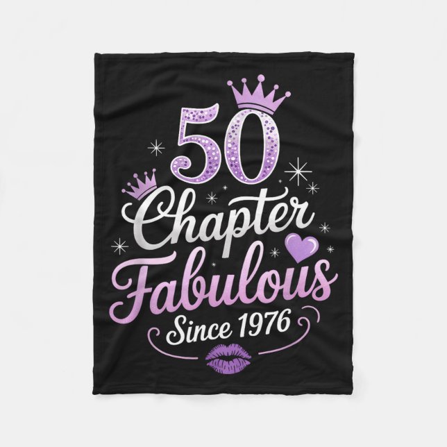 Cobertor De Velo Chapter 50 Fabulous Since 1976 50th Birthday Queen (Frente)