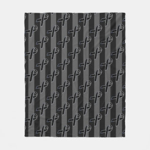 Cobertor De Velo Charcoal Stripes Style Black Ribbon Awareness