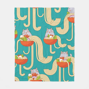 Cobertor De Velo Chatos de macarrão e gatos engraçados. Noodles c