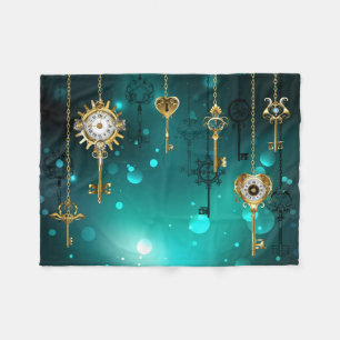 Cobertor De Velo Chaves de Esqueleto Anticas em Fundo Verde